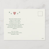 Weihnachtswagen Retro Rot und Grün Feiertagspostkarte (Rückseite)