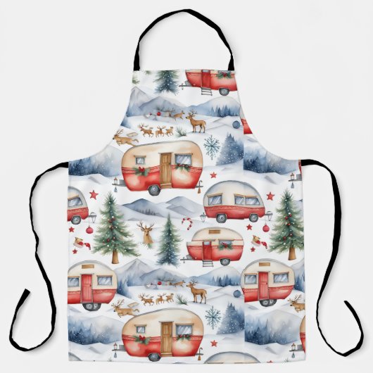 Weihnachtswagen, Schnee, Hirsch Schürze (Vorderseite)