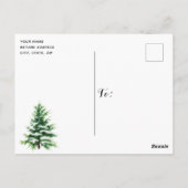 Weihnachtswagen und Baumschnee Karierte Weihnachte Postkarte (Rückseite)