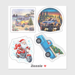 Weihnachtswagen Vinyl Cut Stickers Aufkleber