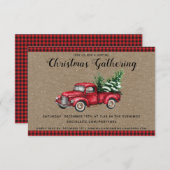 Weihnachtswagen Virtuelle Weihnachtsfeier Party Ei Einladung (Vorne/Hinten)