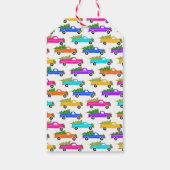 Weihnachtswagen Weihnachtsbaumen Kämpfe farbenfroh Geschenkanhänger (Rückseite)