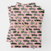 Weihnachtswagen Weihnachtsbaumen Kleider Graustufe Geschenkpapier Set (Beispiel)