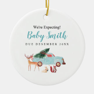Weihnachtswagen wir erwarten Eltern Ornament