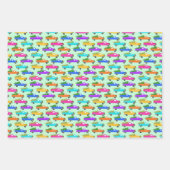 Weihnachtswagen Xmas Bäume Kämpfe farbenfroh grün Geschenkpapier Set (Vorderseite 2)