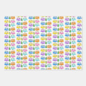 Weihnachtswagen Xmas Trees Retro Anhänger Campers Geschenkpapier Set (Vorderseite 2)