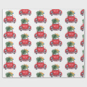 Weihnachtswagenmuster Geschenkpapier (Flach)