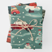 Weihnachtswagenmuster Geschenkpapier Set (Beispiel)