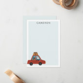 Weihnachtswagenreise Bunny Rabbit Personalisiert Mitteilungskarte (Vorderseite/Rückseite Beispiel)