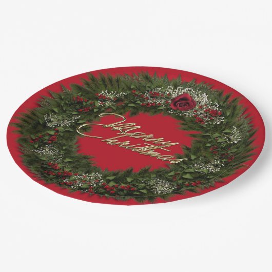 Weihnachtswahnstollen Pappteller (Schrägansicht)