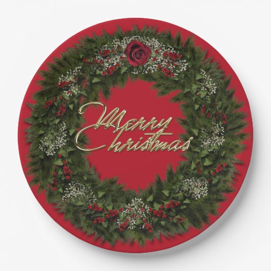 Weihnachtswahnstollen Pappteller (Vorderseite)