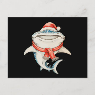 Weihnachtswal Hai Santa Hut Xmas Urlaub Postkarte