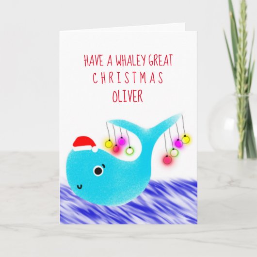 Weihnachtswal individuell anpassbar feiertagskarte (Vorderseite)