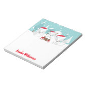 Weihnachtswald-Arktische Füchse Notizblock (Rotiert)