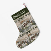 Weihnachtswald bestickt Personalisiert Kleiner Weihnachtsstrumpf (Rückseite (Hängend))