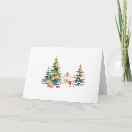Weihnachtswald dankeskarte (Vorderseite)
