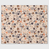 Weihnachtswald, Dekorationen auf hellbraun Geschenkpapier (Flach)