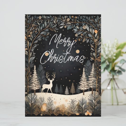 Weihnachtswald Feiertagskarte (Stehend Vorderseite)