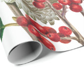 Weihnachtswald Festliche Berries Acorn Evergreen Geschenkpapier (Rolleneckpunkt)