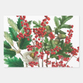 Weihnachtswald Festliche Berries Acorn Evergreen Geschenkpapier Set (Vorderseite 2)
