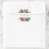 Weihnachtswald Festliche Berries Acorn Evergreen Quadratischer Aufkleber (Tasche)