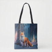 Weihnachtswald Fox Tasche (Vorderseite)