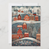 Weihnachtswald Gemütliche Ortschaft Feiertagskarte (Vorderseite)