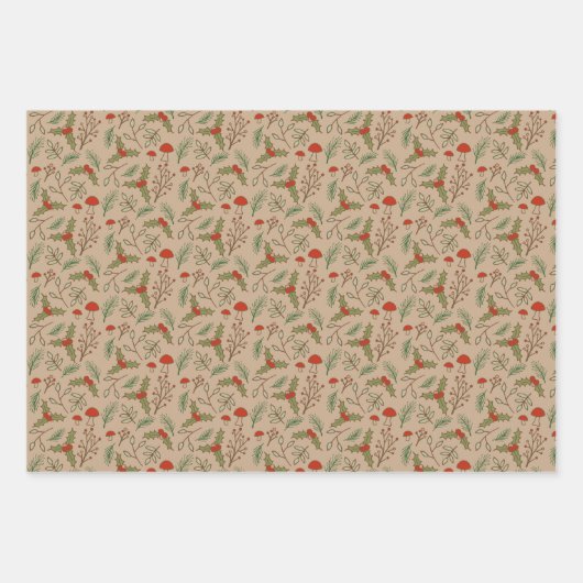 Weihnachtswald Geschenkpapier Set (Vorderseite)