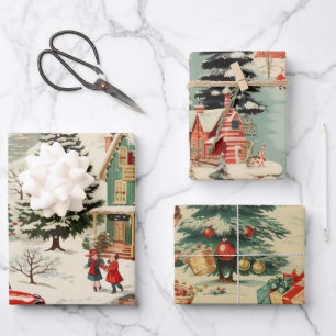 Weihnachtswald Geschenkpapier Set