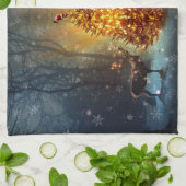 Weihnachtswald. Geschirrtuch (Gefaltet)