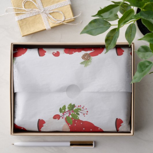 Weihnachtswald Gnome Tissue Seidenpapier (Geschenk)