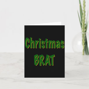 Weihnachtswald Grün Gold Brat Auf Rotem T-Shirt  Karte