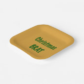 Weihnachtswald Grüner Brat auf Gold Pappteller (Gewinkelt)