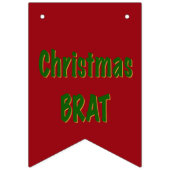 Weihnachtswald Grüner Brat auf Gold und Rot Wimpelkette (Erste Fahne)