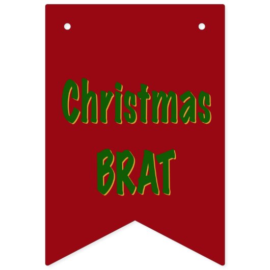 Weihnachtswald Grüner Brat auf Gold und Rot Wimpelkette (Dritte Fahne)