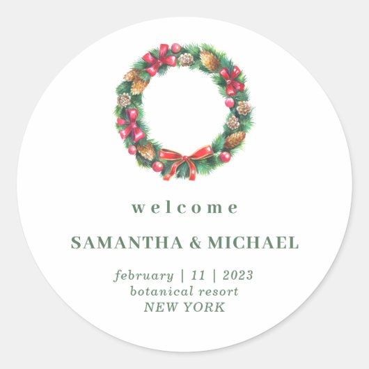 Weihnachtswald Herbst Winter Runder Aufkleber (Vorderseite)