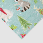 Weihnachtswald Hirschbärentiere rot in blau Seidenpapier (Ausschnitt)