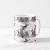 Weihnachtswald Hirschmuster Kaffeetasse (VorderseiteRechts)