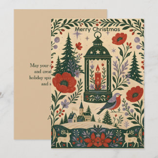 Weihnachtswald-Illustration Feiertagskarte