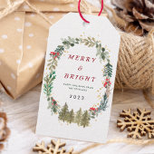 Weihnachtswald in Aquarellen Merry und Bright Geschenkanhänger