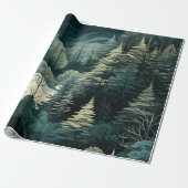 Weihnachtswald in Wasserfarbe Geschenkpapier (Ungerollt)