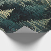 Weihnachtswald in Wasserfarbe Geschenkpapier (Ecke)