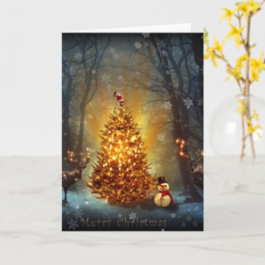 Weihnachtswald. Karte (Gelbe Blume)