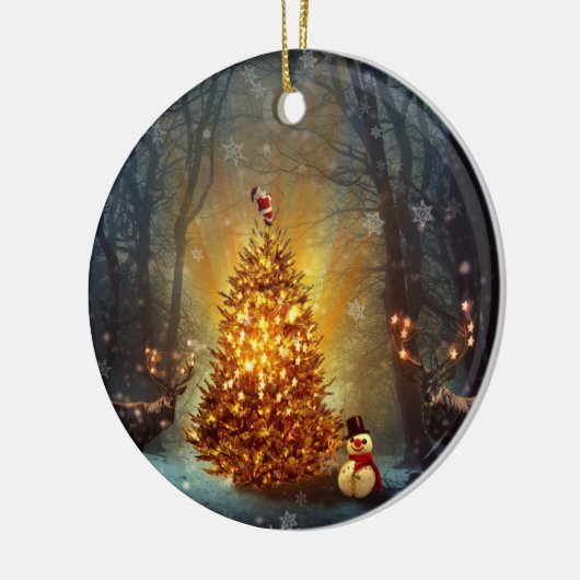 Weihnachtswald. Keramik Ornament (Links)