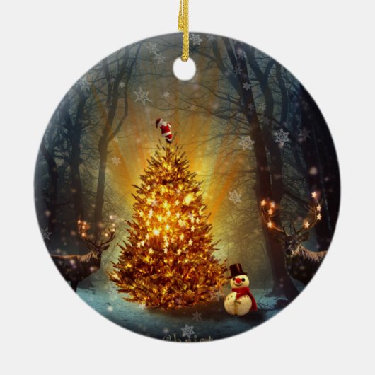 Weihnachtswald. Keramik Ornament (Hinten)