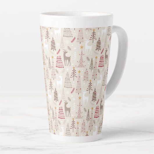 Weihnachtswald Latte Tasse (Rechte Ecke)