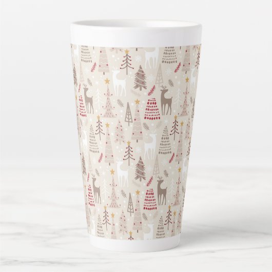 Weihnachtswald Latte Tasse (Vorderseite)