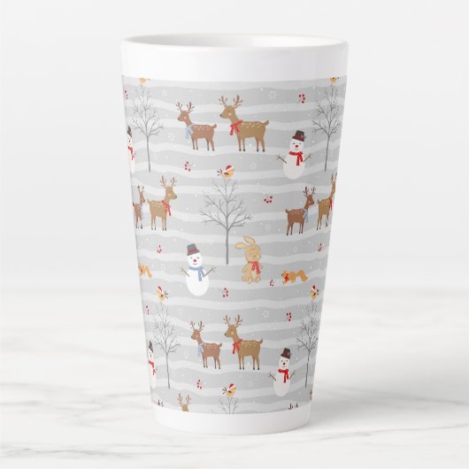 Weihnachtswald Latte Tasse (Vorderseite)