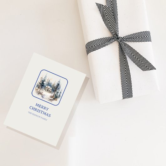 Weihnachtswald Minimalistisch Einfache Ferien Postkarte