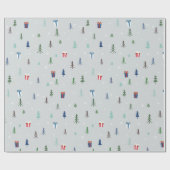 Weihnachtswald mit Geschenken und Bäumen und Schne Geschenkpapier (Flach)